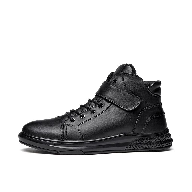 

Мужские борцовки из натуральной кожи Модный минималистичный повседневный стиль Для офиса на каждый день Для занятий спортом на открытом воздухе Осень и зима Молодежная обувь 48 чёрный