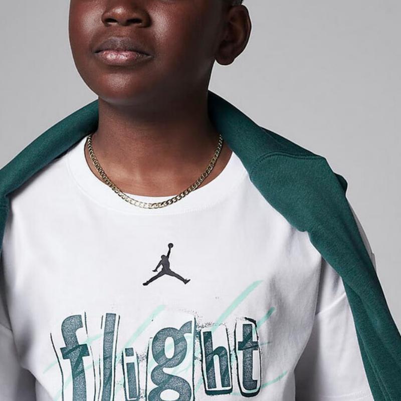 Nike Flight Team Comfortable Stylish Soft Short Sleeve T-Shirt Kids Tops White HQ7557-100
