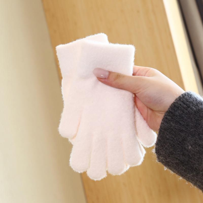 Winter warm knitted gloves simple mountaineering thickened velvet cycling women autumn winter cold protection