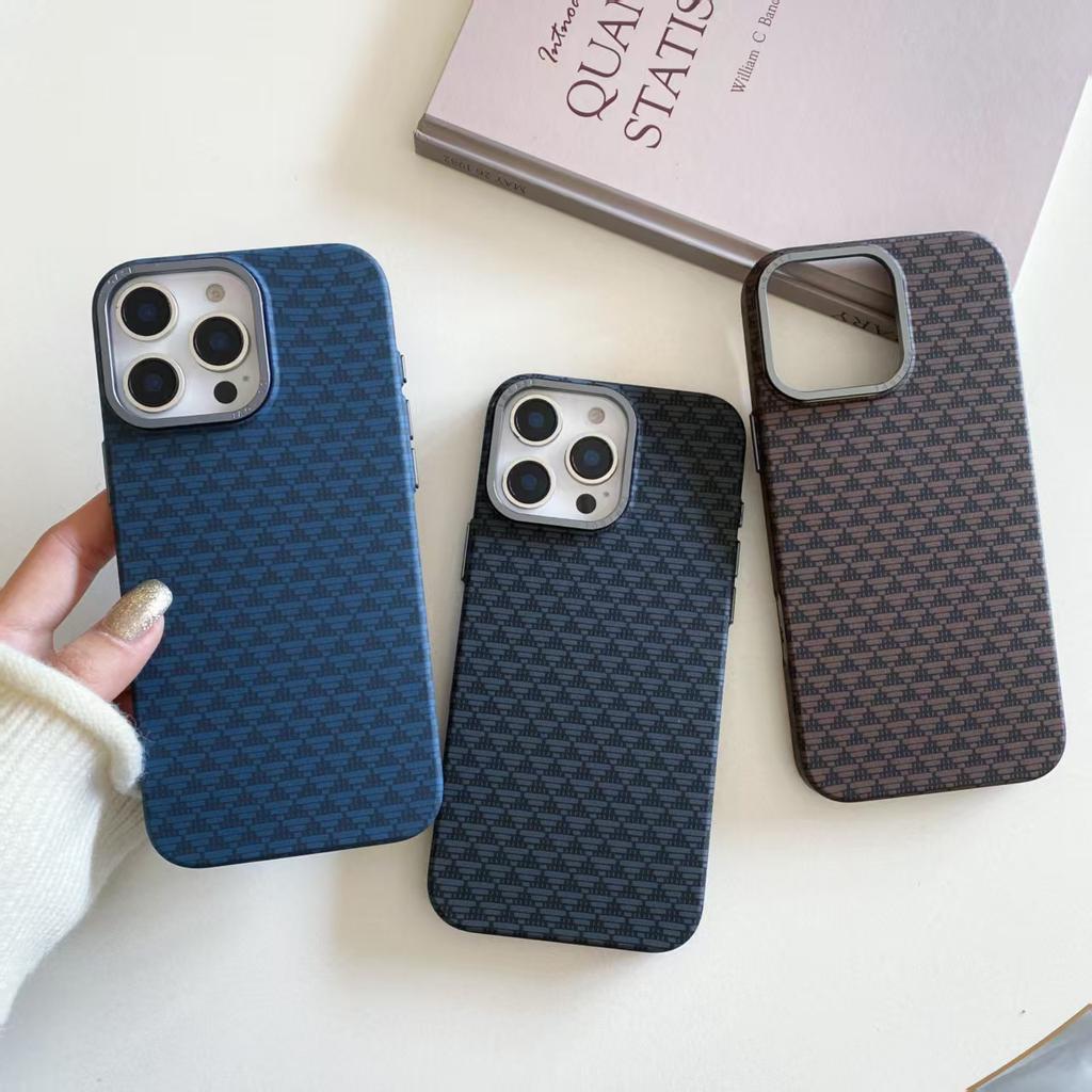Applicable To Apple 16 ProMax Source Pattern Mobile Phone Case PC Carbon Fiber IPhone 15 Metal Lens Anti Fall Protection Case