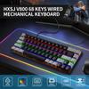 HXSJ V800 Kabelgebundene mechanische Tastatur 68 Tasten RGB-Gaming-Tastatur mit abnehmbarem Typ-C-Kabel ABS