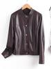Women's Round Neck PU Leather Jacket - Spring/Autumn 2025 Collection