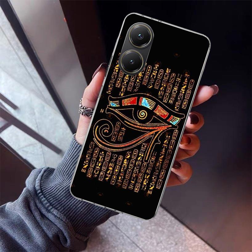 Sacred Eye of Horus Egypt Fresco Phone Case For Xiaomi Poco X7 X6 X5 Pro F7 Ultra Redmi 15C 15 13 13C 12 12C 10 10A 10C 9 9A 9C