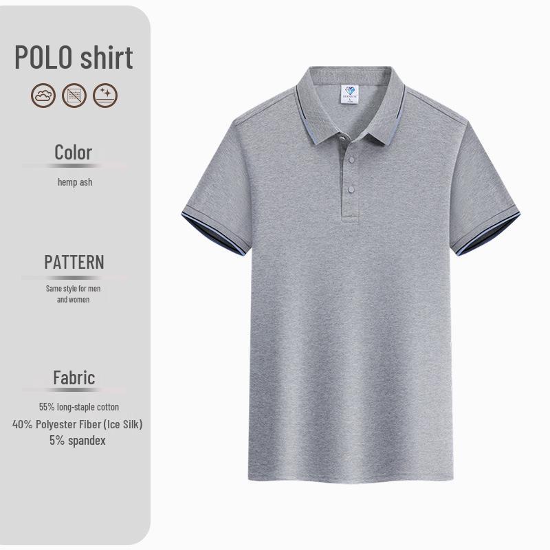 Custom Plus Size Cotton Polo Shirt with Logo Printing - Short Sleeve Lapel Design for Workwear