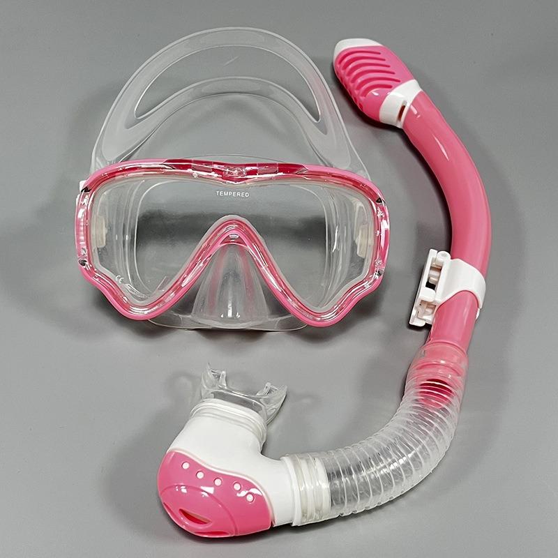 Scuba Diving Mask Snorkel Set Tempered Glass Professional Panoramic Snorkeling Gear Swimming Training Snorkel Kit Adults Youth