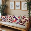 4Pcs Double-Sided Printed Pillow Covers, Red Purple Botanical Art Decorative Throw Pillow Cases, Fall Home Decor Cushion Covers