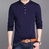 Herren Business Casual Polo Langarm T-Shirt Sommer Bequem und Atmungsaktiv Einfarbiges Oberteil