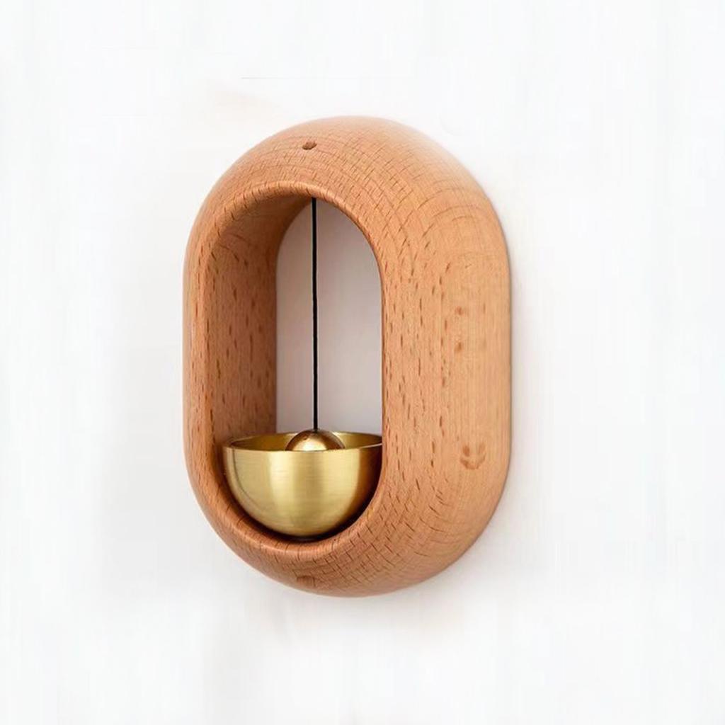 Magnetic Wood Doorbell Chime Hanging Wooden Wind Chimes Copper Bell Walnut Windbell Doorbells Vintage Door Bell Home Decorations