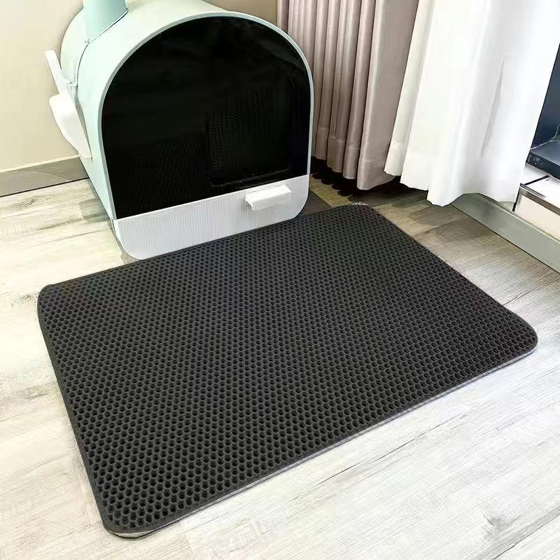 Washable, Anti-Slip Double-Layer EVA Cat Litter Mat – Splash-Proof Cat Rubbing Mat for Litter Boxes
