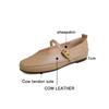 Fashion Women's new leather cowhide round toe spring and autumn low heel large size comfortable casual Mary Jane single shoe