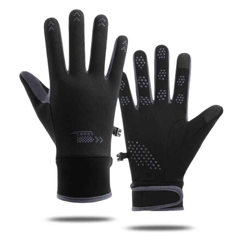 German velvet autumn and winter warm gloves women's outdoor windproof cycling sports non-slip touch screen cold-proof couple gloves men's velvet