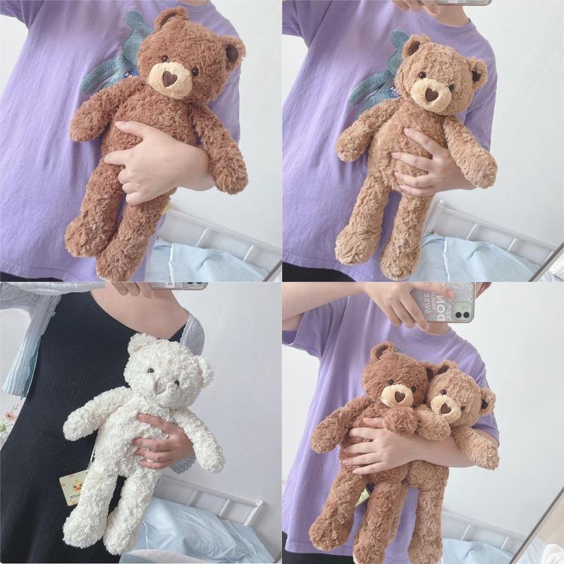 Entzückendes herzförmiges Plüsch-Teddybär-Spielzeug für beruhigenden Komfort, 41,9 cm groß, langes, zotteliges braunes Fell