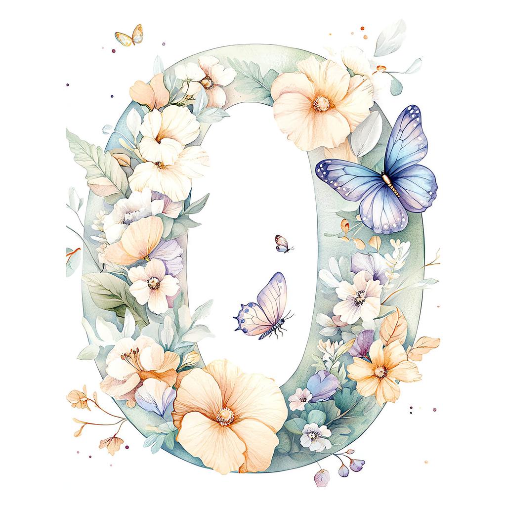 Poster Joyful "O" In a Flower Wreath Poster Joyful "O" In a Flower Wreath, 30X40 Cm, Dark Brown Wooden Frame, 230 Gsm Matte Paper
