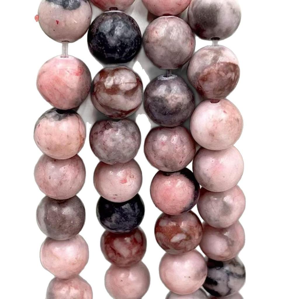 Pink Zebra Stone Beads for DIY Jewelry: Round Bead, Bracelet, Necklace, Hairpin, Pendant Accessories