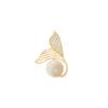 Pearl Fishtail Brooch Women'S High-End Sense Niche Exquisite Versatile Corsage Anti-Light Buckle Pin Exquisite Collar Pin Accessories
