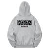 Khg0112 Art Skull Fleece Hoodie - Gray