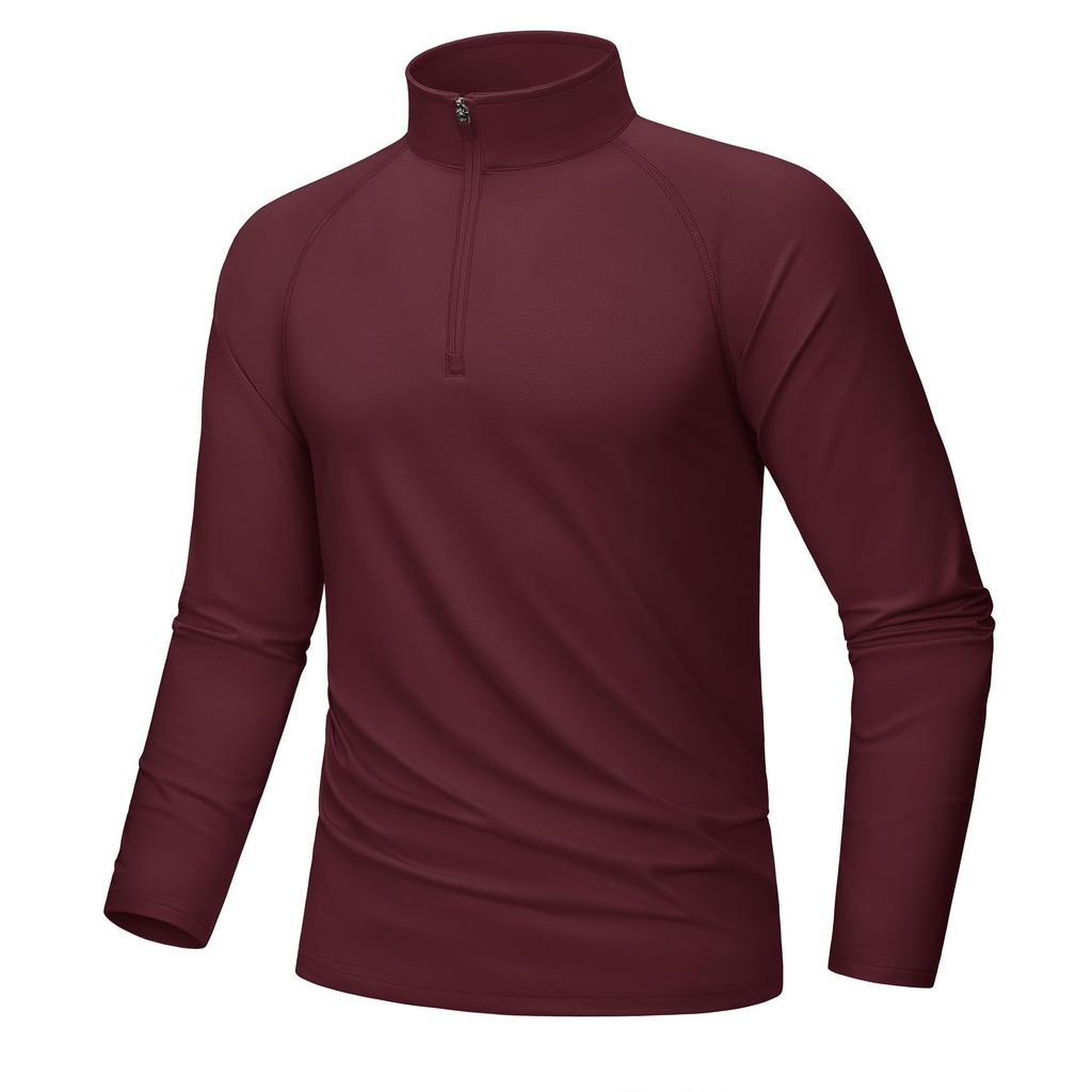 KEFITEVD Perfect for and Winter and as a Warm Undershirt for Fall and Wine Size L Men's High-Neck Long-Sleeve Fleece-Lined Undershirt, Baseball, Golf,