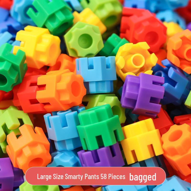 Hexagonal Snowflake Building Blocks: Educational Interlocking Toys for Ages 3-6.