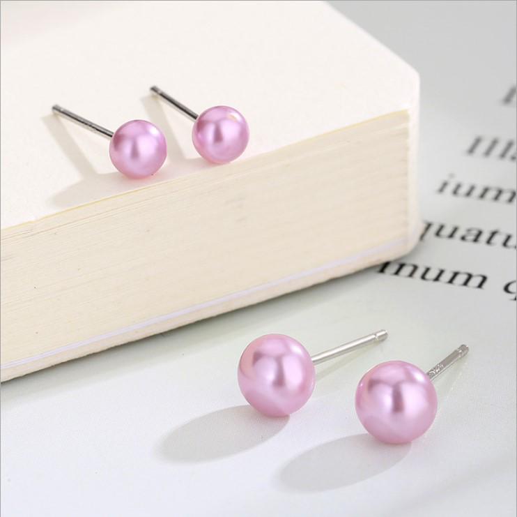 

Korean Style Freshwater Pearl Stud Earrings - Women s Simple Sweet Fashion Jewelry 925 Silver