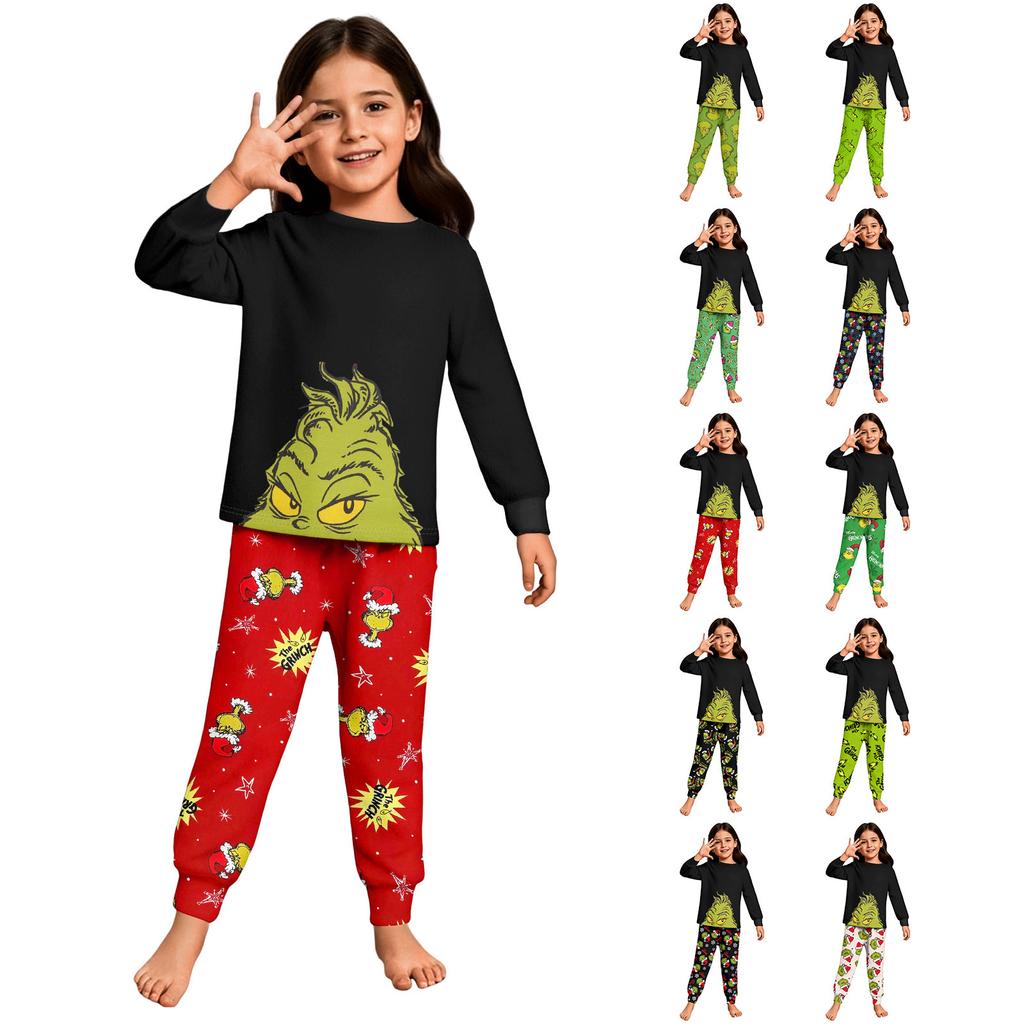 Children's  Boys And Girls Thin Two-piece  Long-sleeved Pants Two-piece