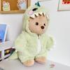 30cm Medium Lena Bear Doll Clothes Green Dinosaur Jumpsuit Pink Dinosaur Suit Teddy Bear Replacement Outfit Dolls Accessories