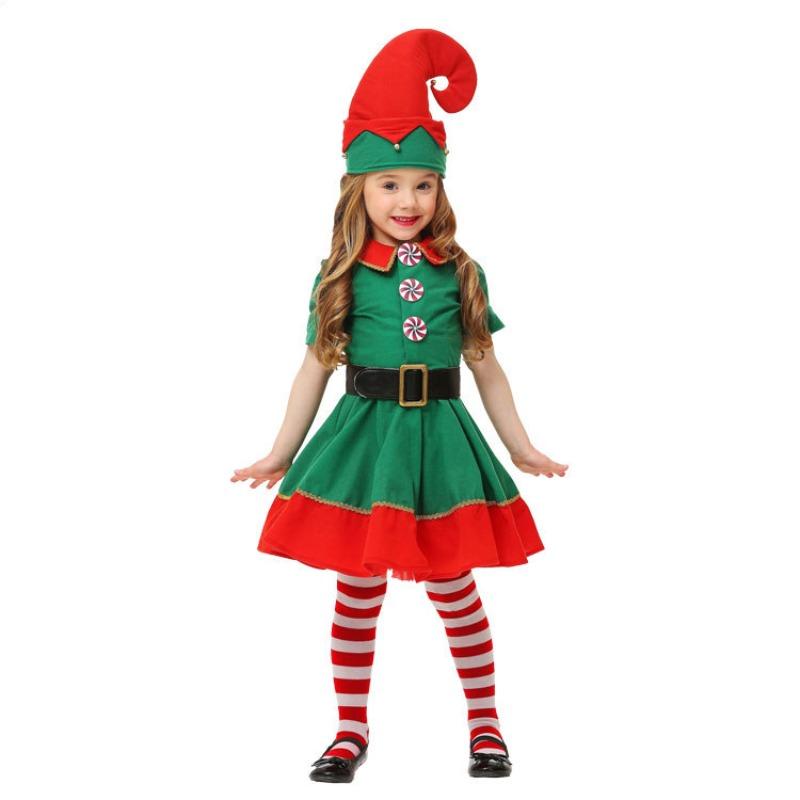 Christmas Clothing Clothes Children's Cute Elf Parent-child Clothing Adult Green Trendy Fan