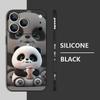 Milk Tea-drinking Panda Lanyard Case For iPhone 17 Pro Max Soft Silicone Cover For iPhone 16 Pro Max Funda iPhone 15 14 13 12 11 16E Air