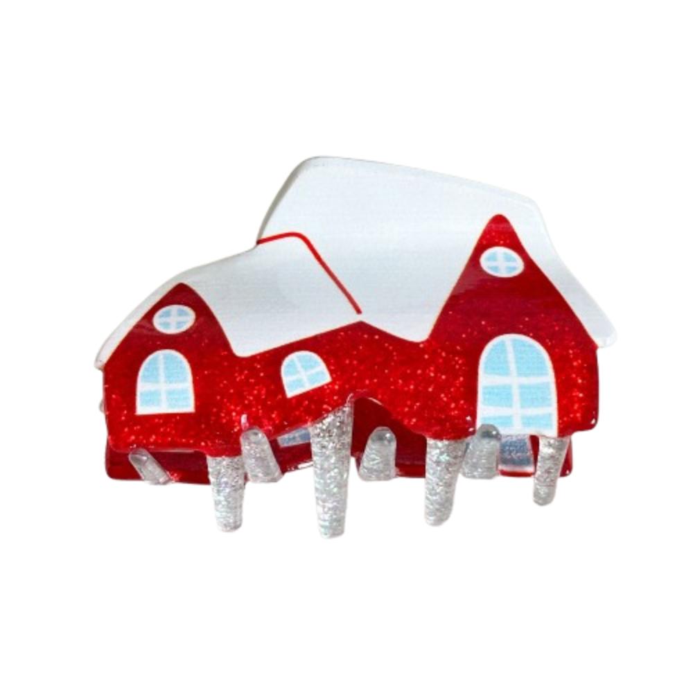 Glitter Christmas Tree Hair Claw Acrylic Cartoon Hair Grab Clip Santa Claus Shark Clip Festival