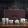 The whole set of jade tea set, household hoverable cover bowl set, gift box, kung fu tea set, business gift set, souvenir gift
