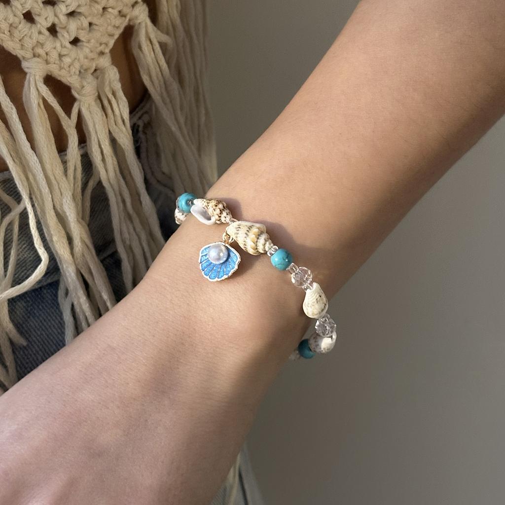 New Handmade Starfish Pendant Necklace for Women Bohemian Conch Beaded Choker Necklace Girls Spring Summer Beach Jewelry Gift