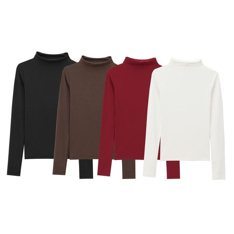 Zab Autumn New Women's Clothing Fashion Style French Style Design Fashion All-Match Turtleneck T-shirt 4174678