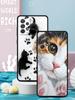 Cute Cat Phone Case for Samsung Galaxy A55 A35 A17 A07 A15 A13 A25 A51 A71 A72 A73 A32 A52 A52S A41 5G Soft TPU Shell Fundas Bag