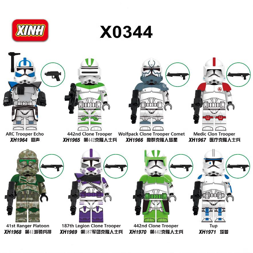 X0344 Lernbausteine Spielzeugfigur Star Wars Klonkrieger Echo Maske Helm für Kinder