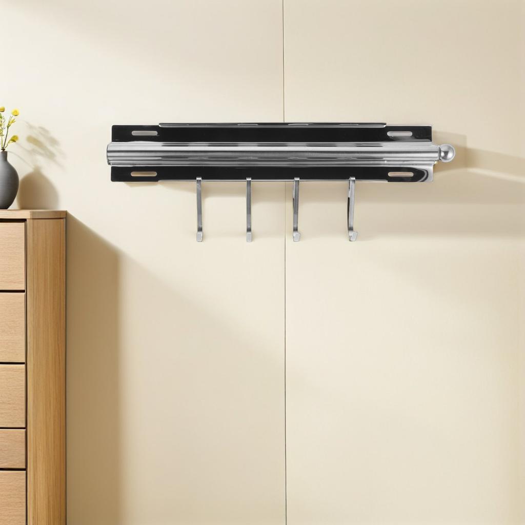Heavy Duty Telescopic Pull Out Closet Rod Adjustable Slide Out Hanging Rail for Garments Trousers Scarves Handbags Space Saving