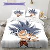 Cute Cartoon Son Goku Pattern Bedding,Quilt Set Quilt Cover Pillowcase Home Birthday Gift (1 * Duvet Cover + 2 * Pillowcase, Without Core)