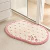 Cute Strawberry Non-Slip Bath Mat Soft Plush Absorbent Polka Dot Shower Rug for Bathroom Home