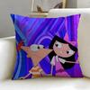 classic cartoon Phineas and Ferb Cushion Cover Soft  EasyWash Pillow Case  Versatile for Couch Bed Travel and Office
