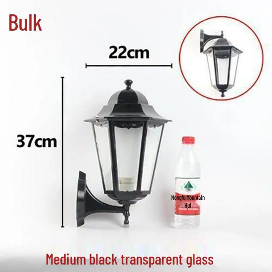 Sechseckige Retro-Außenwandleuchte, Wasserdichte LED, Antike Bronze-/Schwarze Oberfläche für Balkon-Dekoration