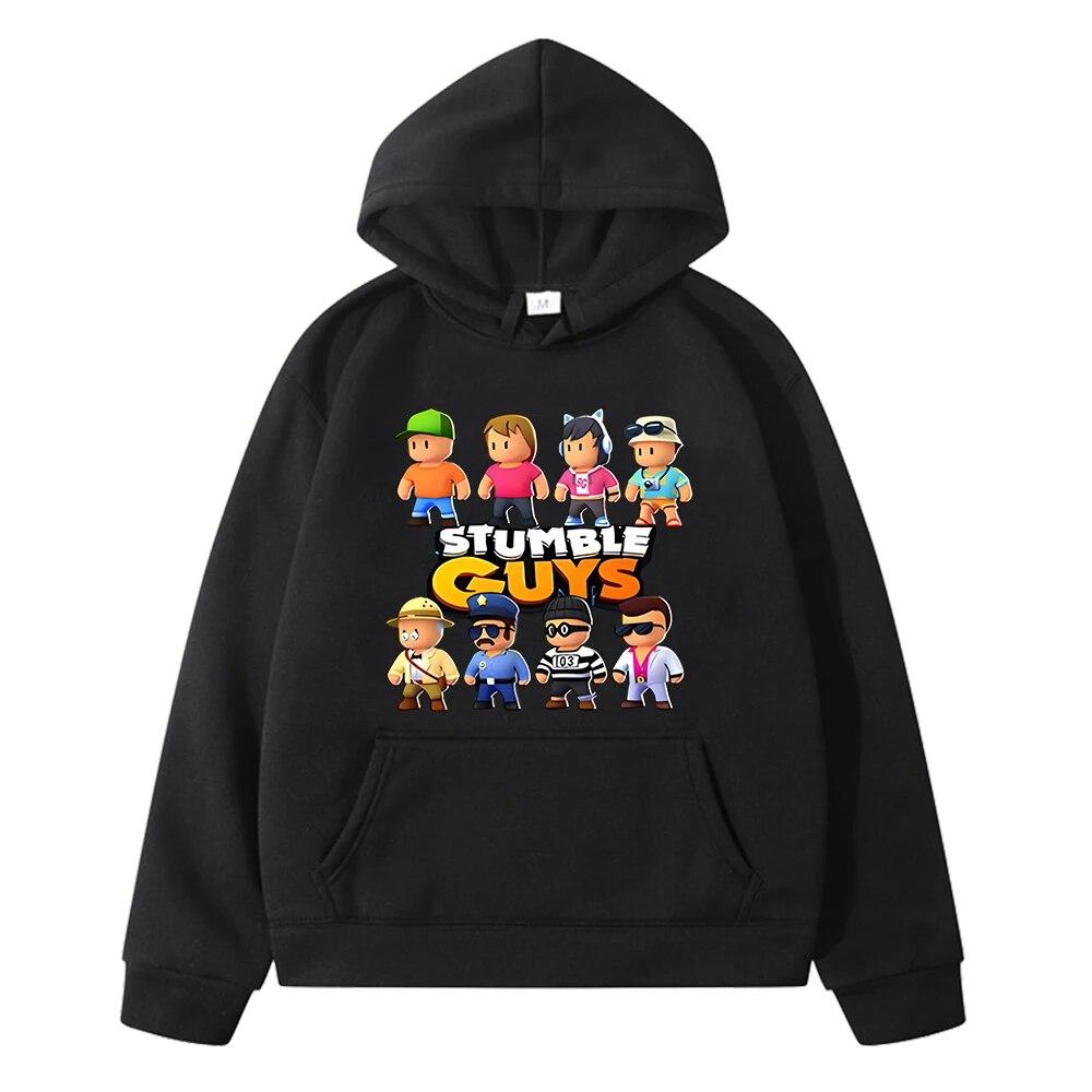 

Флисовая толстовка Stumble Guys Game Kawaii, толстовка с капюшоном в стиле аниме y2k sudadera, повседневная куртка, пуловер для мальчиков, осенние толстовки с капюшоном, детская одежда для девочек 130 чёрный