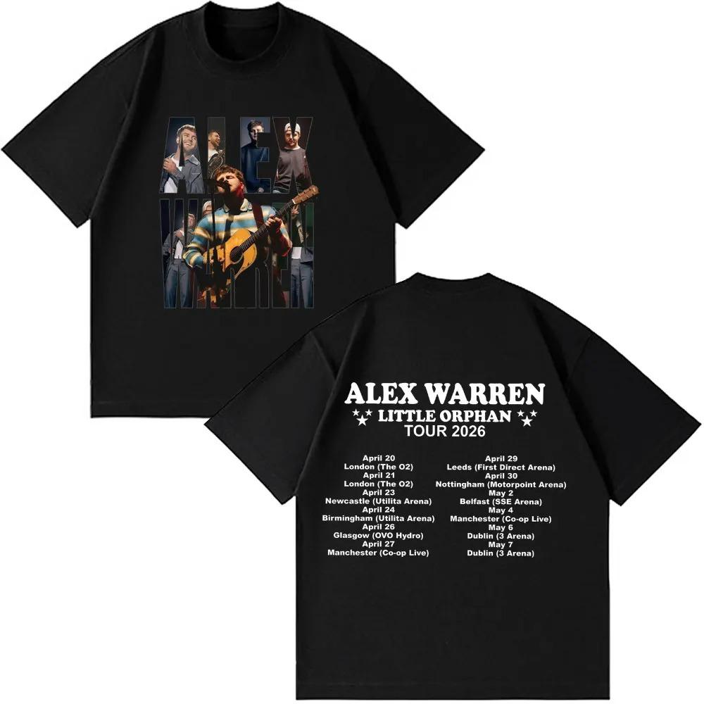 Unisex Women Fashion Hiphop Tshirt Singer Alex Warren 2026 Tour Print Tshirts Summer Cotton Loose Casual Tshirts Streetwear Y2K