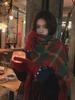 Women's Korean Plaid Tassel Scarf - Festive & Warm for Christmas & New Year