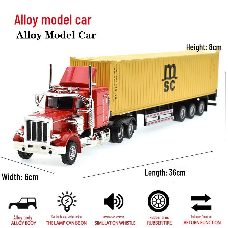 Alloy Semi-Truck Model Toy – American Box Container Truck