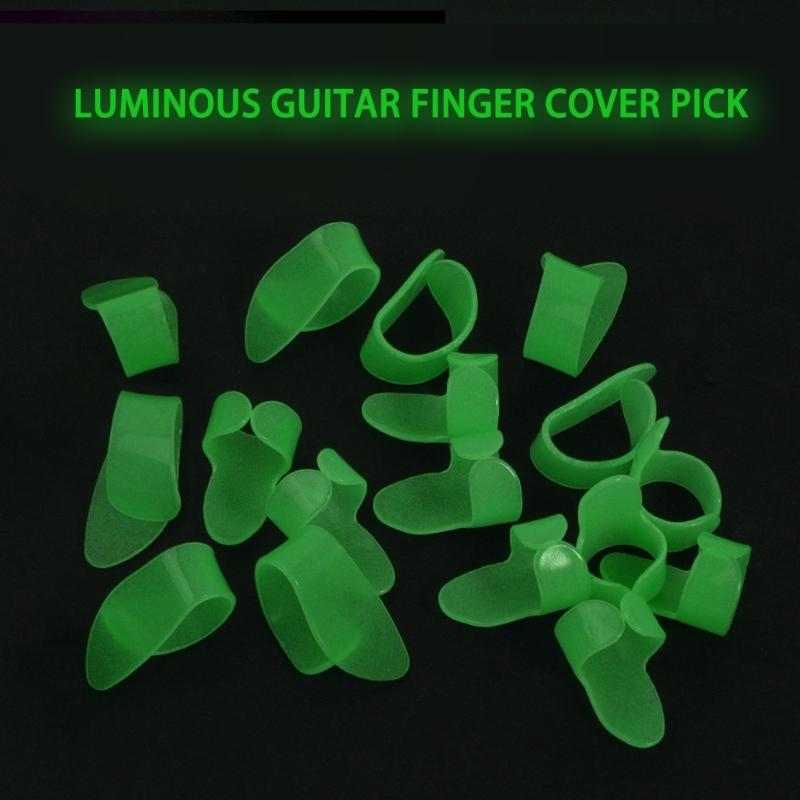 Luminously Thumb/Finger Picks Guitar Finger Picks Fingertip Hands Sleeves Flat Thumbpicks Guitar Accessories Easy to Use