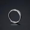 Men's Versatile Blue Silk Wrap Silver Plated Open Pinky Ring