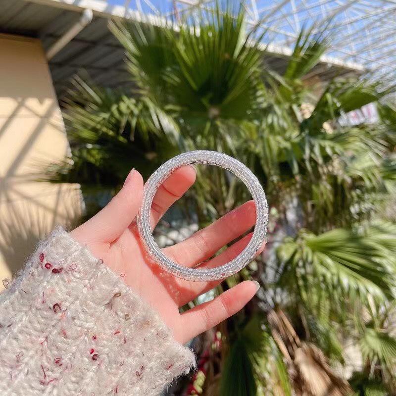 Douyin Live Openwork Silver-Plated Copper Coin Bangle: Versatile Filigree Bracelet Gift for Her