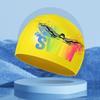 Long Hair Ears Protect Letter Swim Cap Silicone Swimming Hat Swimming Caps Elastic Diving Hat