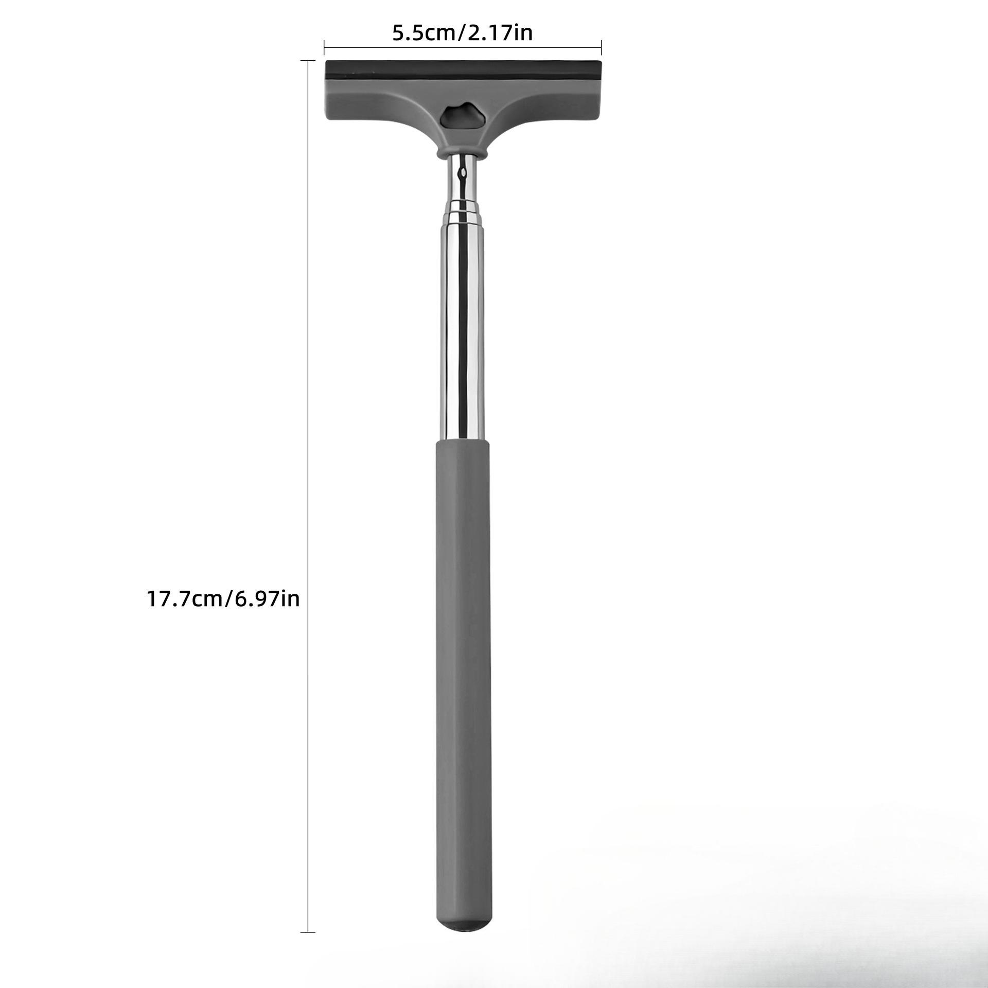 Car Rearview Mirror Telescopic Cleaning Wiper 21.65inch Extended Stainless Steel Telescopic Rod Squeegee for Rainy Day Water Removal and Anti-Fogging