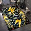 Golden Lightning and Skull Pattern Carpet for Bedroom Living Room Bedside Sofa Floor Mat Modern Home Decor Paly Area Rug