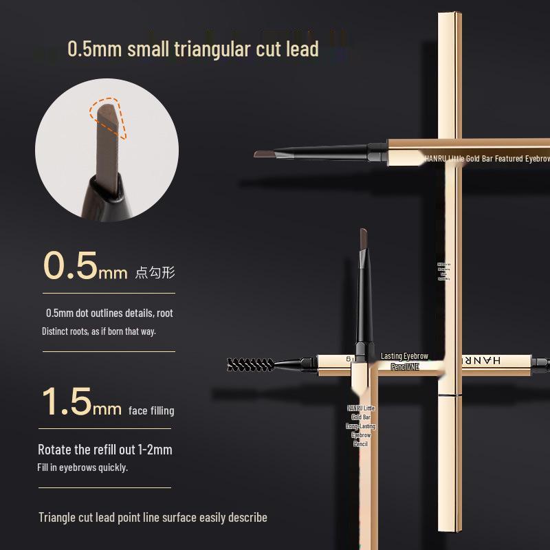Ultrafeiner wasserfester goldener Augenbrauenstift mit zwei Enden: Langanhaltend & Wischfest - Perfekt für Anfänger