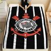 1 pièce Couverture en Flanelle Imprimée SC Corinthians Paulista Haute Qualité Chaude Confortable Couverture pour Toutes les Saisons Parfaite pour les Cadeaux Décoration de la Maison